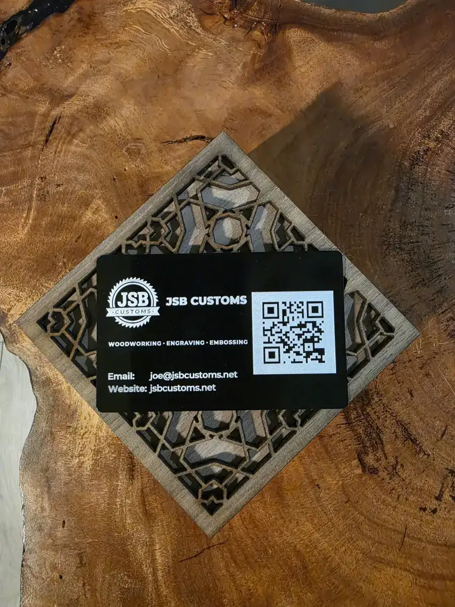 JSB Customs engraved metal business card